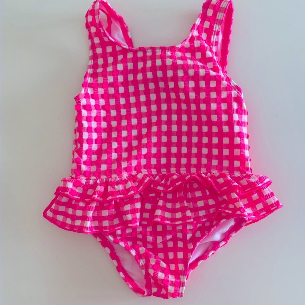 Baby Boden Pink Check swimsuit 18-24month